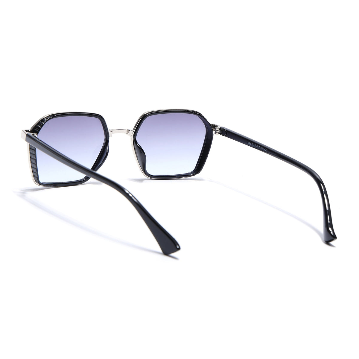 Eyejack Silver & Black Hexagonal Sunglasses for Men and Women - view 6