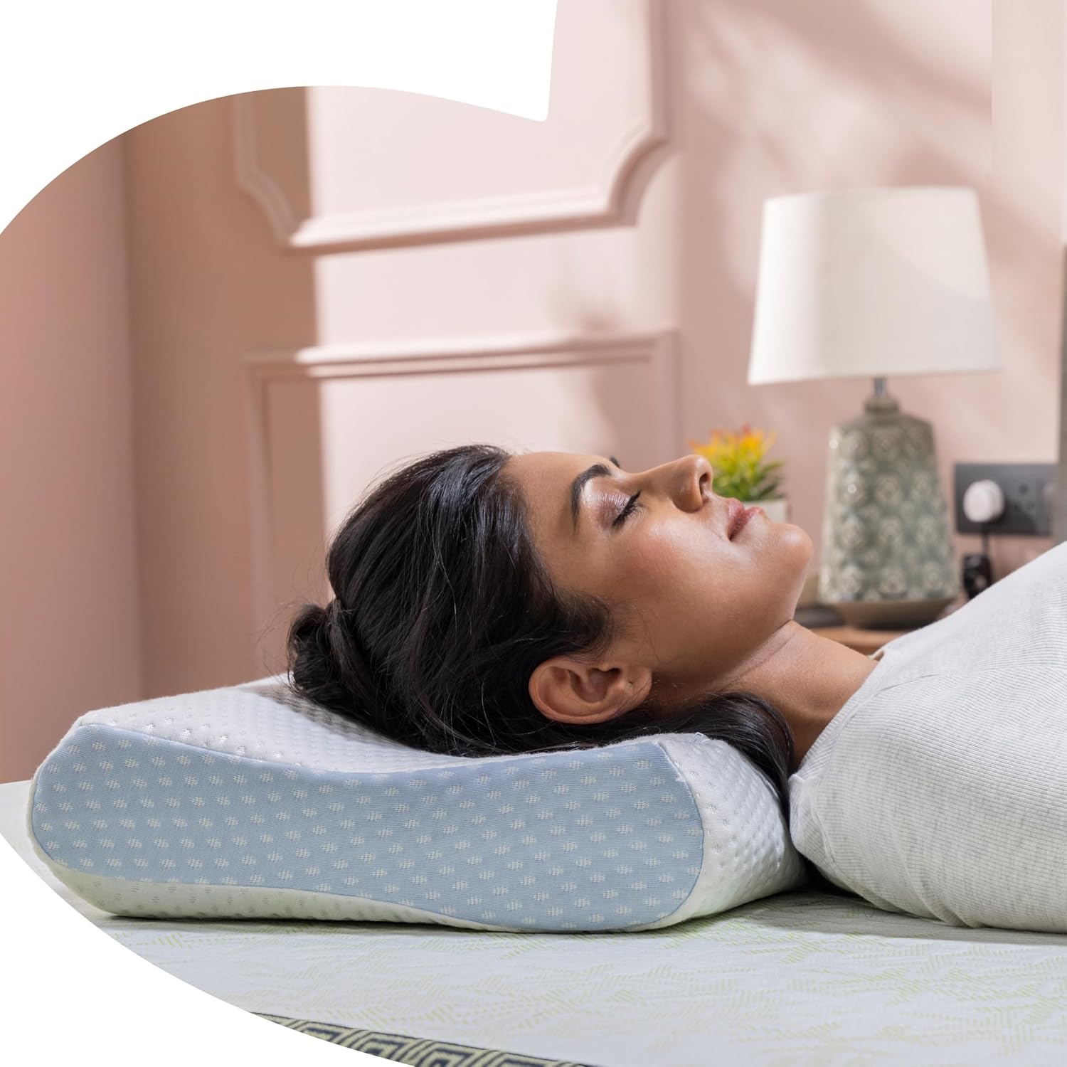 Livpure Smart Breeze Contour Ortho Pillow – Perforated Memory Foam Cervical Support Pillow, White