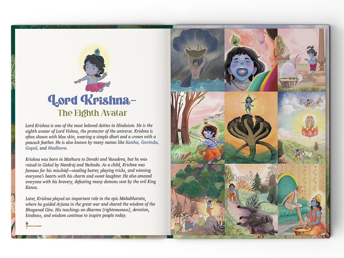 Krishna Stories: 10 Illustrated Stories of Lord Krishna for Children I Hindu Mythology
