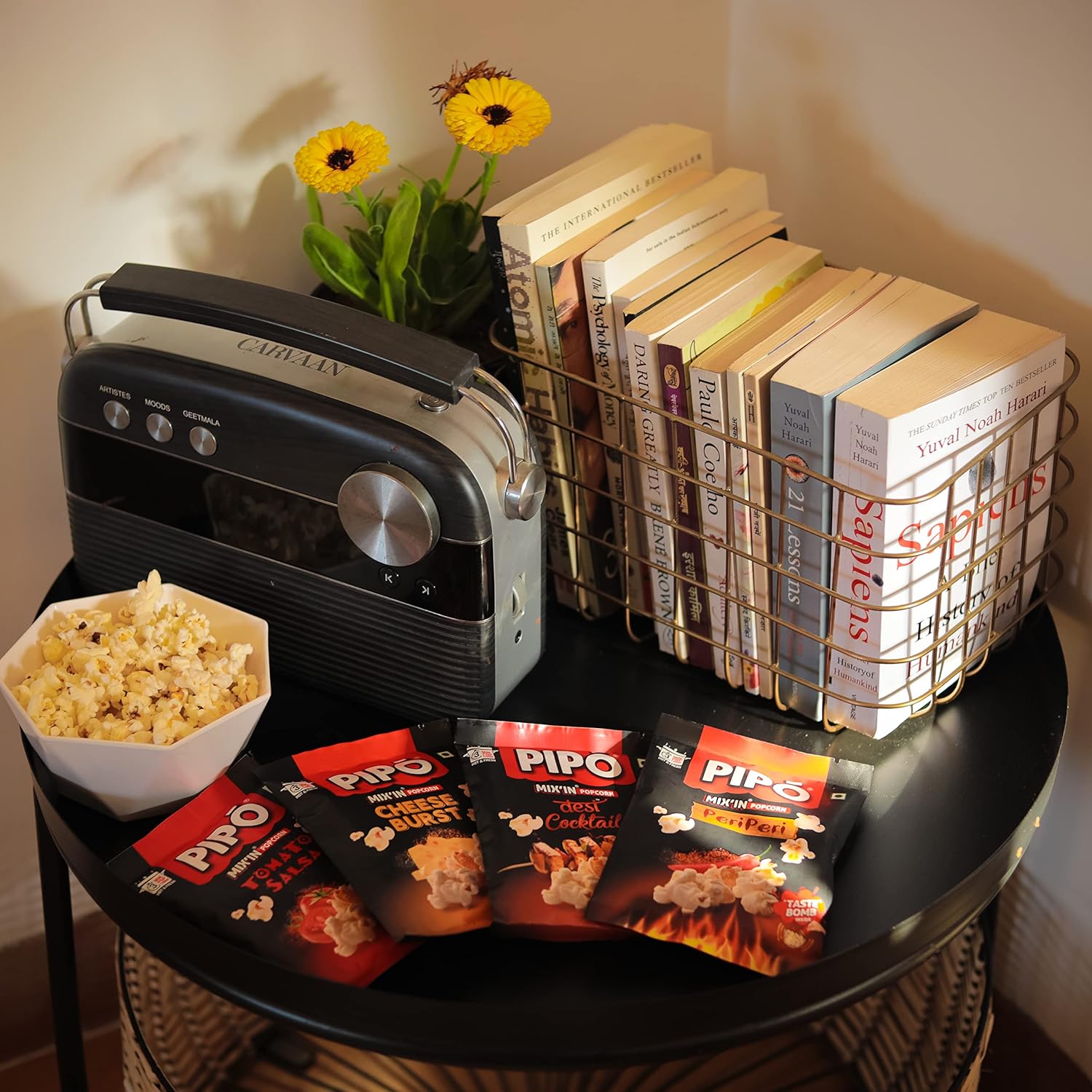 PIPO Mix'in Instant Popcorn Combo Pack of 2 (60 g Each) | Peri Peri & Cheese Burst Flavours | Taste Bomb Inside | Quick & Easy Snack | Vegetarian | Pouch Pack HalfPe