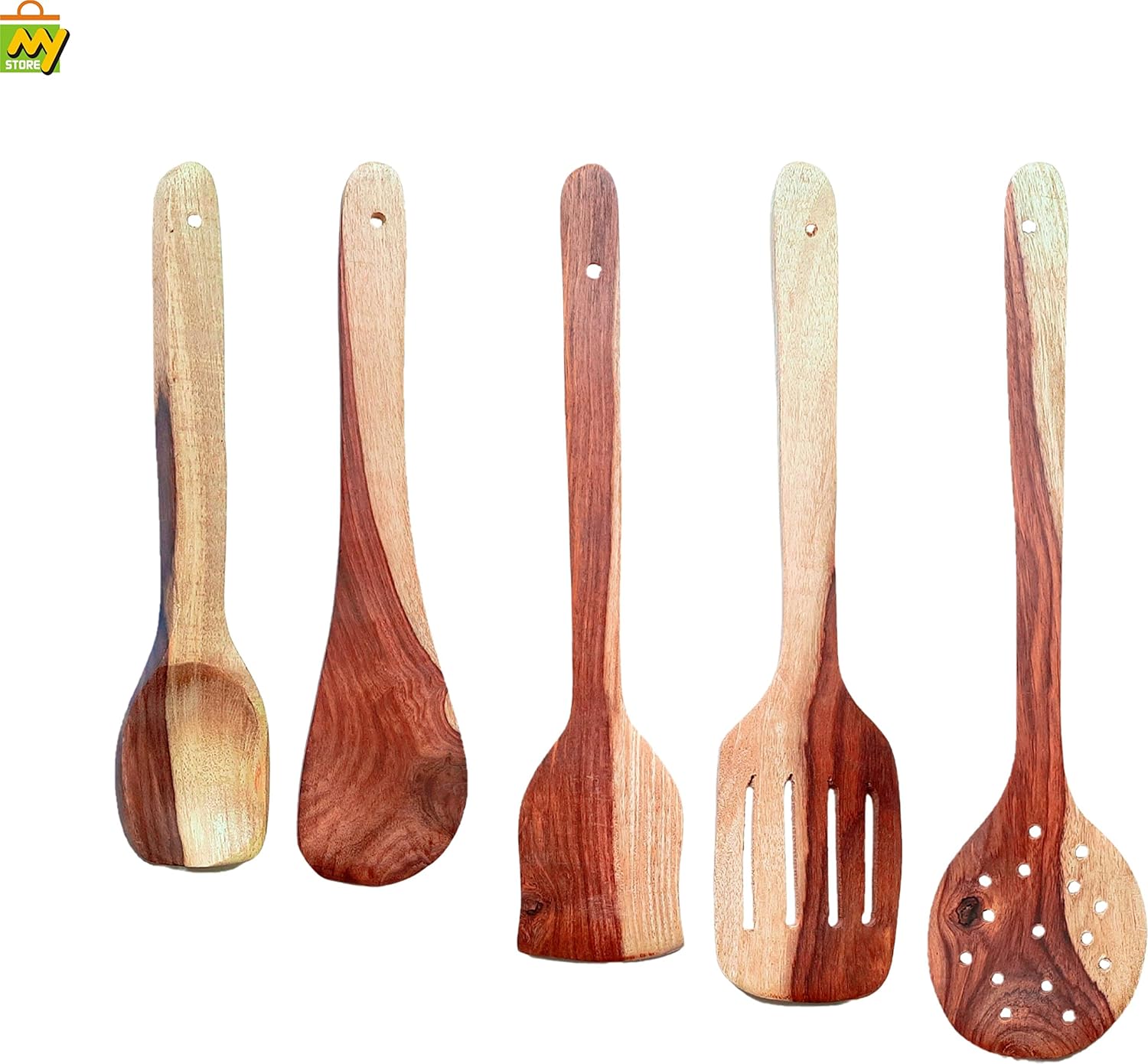 MY STORE Seasoned 10-Piece Non-Stick Iron Cookware Set – Tawa | Kadhai | Fry Pan | Sauce Pan | Tadka Pan with Wooden Spatulas – Professional Kitchenware for Home, Outdoor Camping