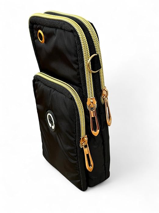 Buddy Cares Korean Crossbody Bag for Women – Lightweight Shoulder Handbag with Gold Trim – Detail View