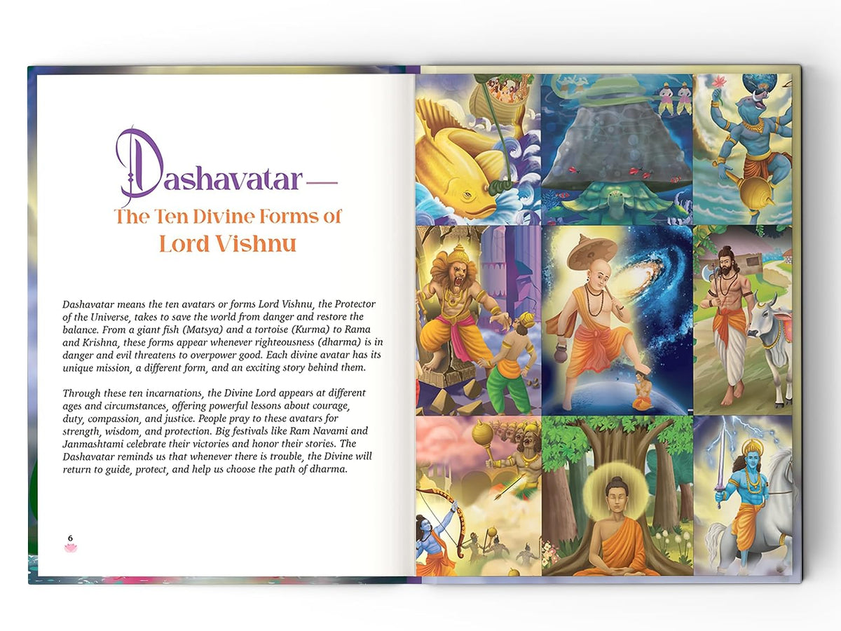 Dashavatar Stories: 10 Illustrated Stories of Lord Vishnu’s Avatars for Children I Hindu Mythology