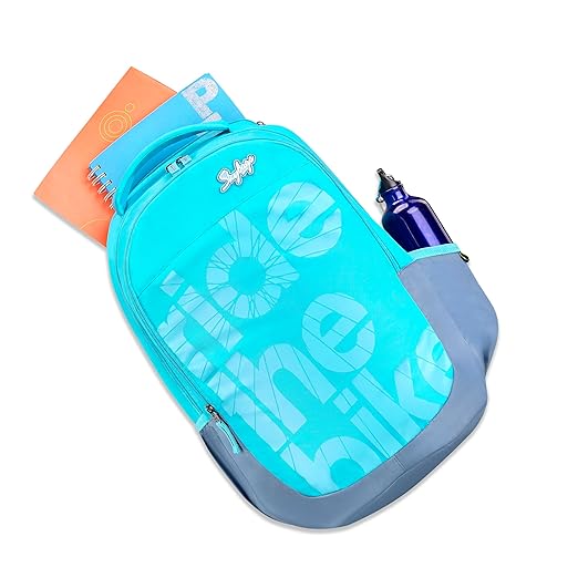 Skybags Stash Blue 38 Liters Casual Backpack for Boys and Girls | 3 Compartments, Quick Access Pocket, Organizer | Perfect for School & Travel - Unisex HalfPe - FW -TPT