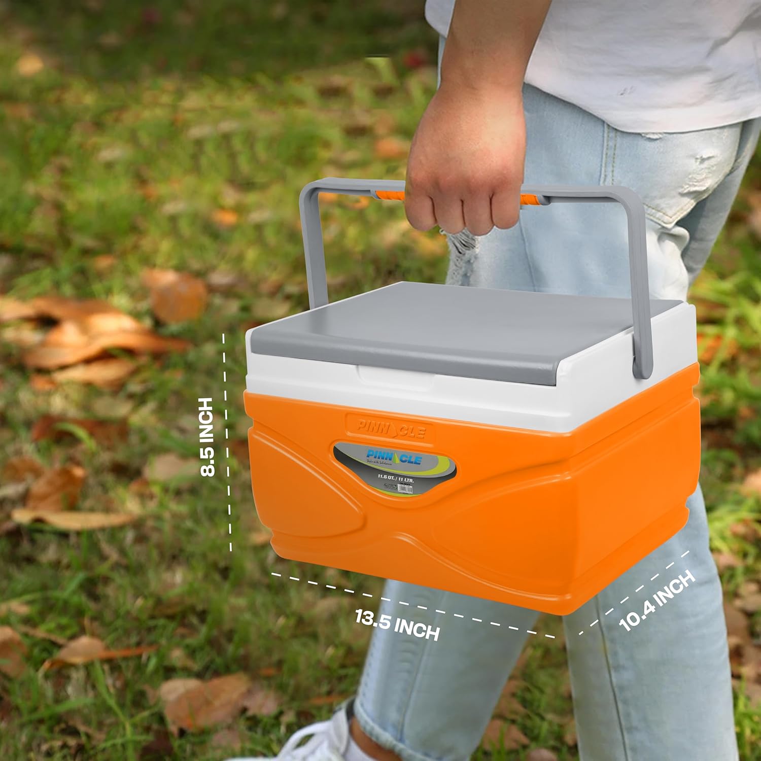 Pinnacle Prudence 11L Chiller Ice Box | Fits 16 Cans | Hold Ice Upto 48hrs | Lid Used as Tray | Portable Insulated Ice Cooler Box for Car Travel,Parties, Medical, Picnics, Camping, Sports(Multicolor)