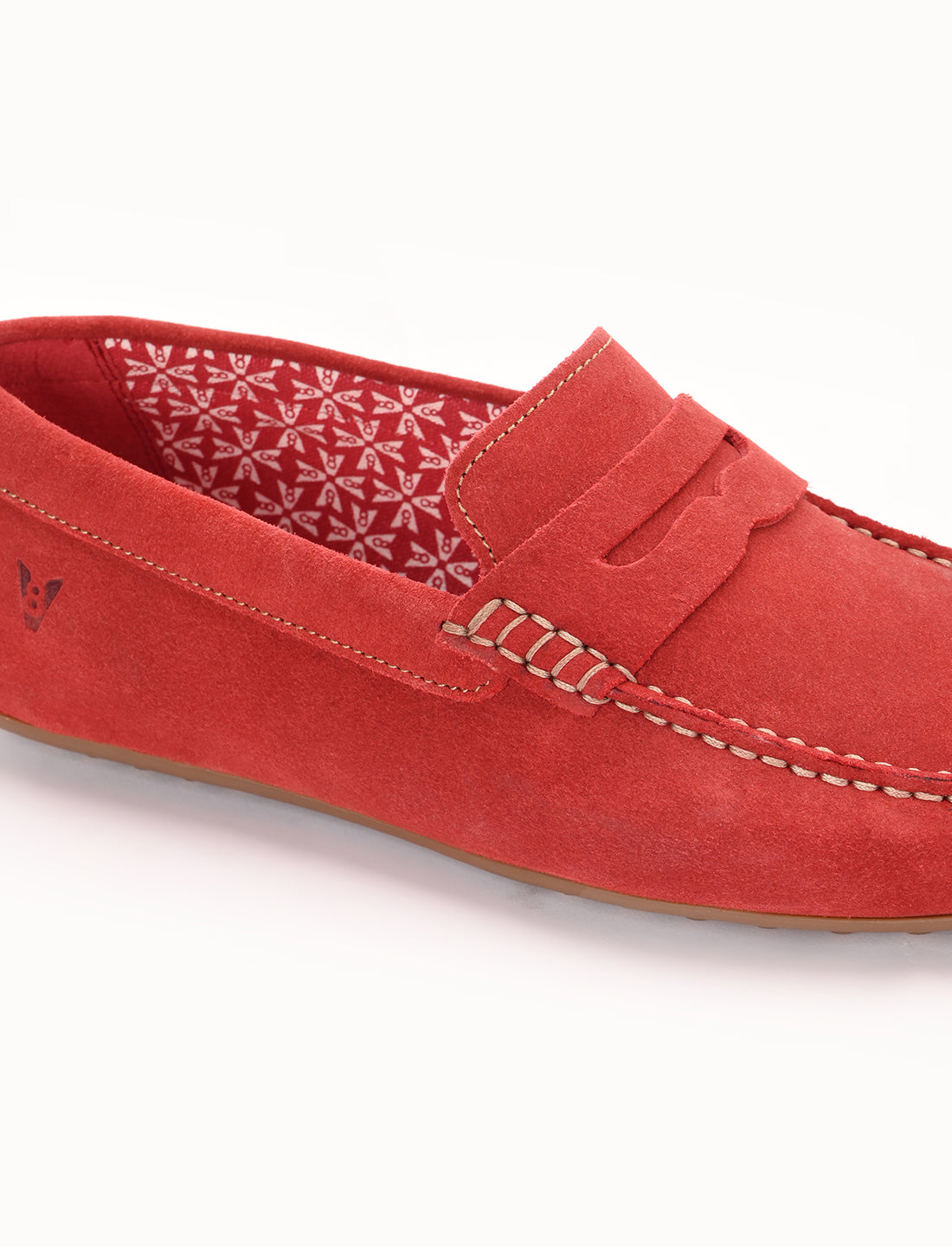 The Seti Red Suede Men Casual Drivers V8 By Ruosh