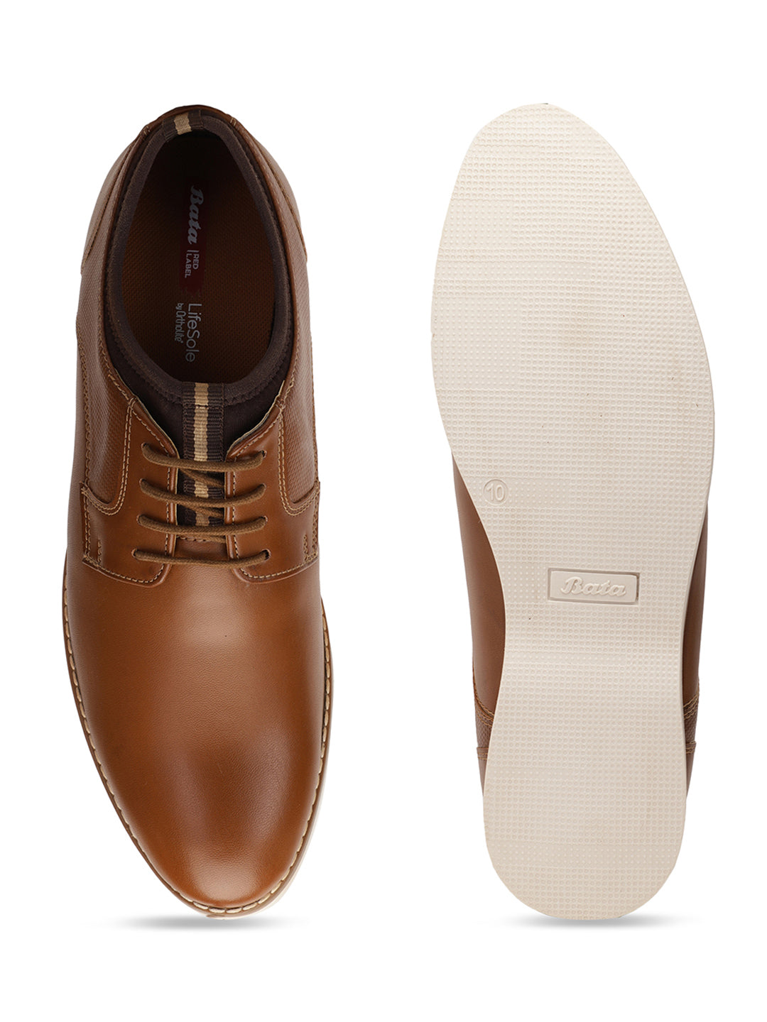 Bata Men Tan Casual Lace-up Derby Shoes - Tan - View 5