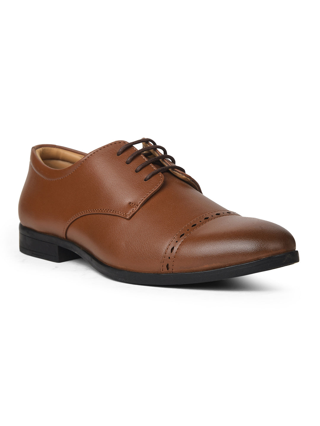 Bata Men's Tan Formal Lace-up Derby Shoes - Tan