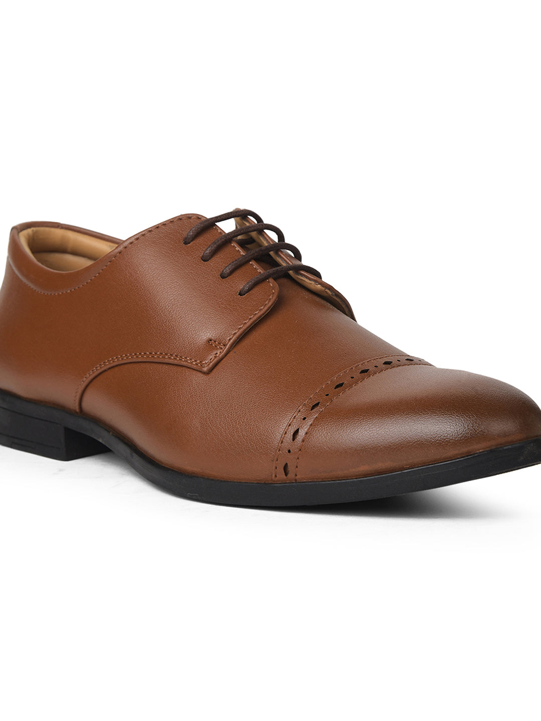 Bata Men's Tan Formal Lace-up Derby Shoes - Tan