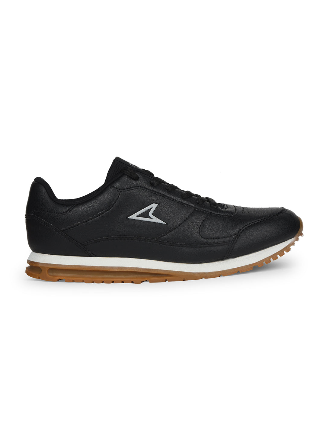 Power Men Black Lace-up Oxford Sports Shoes - Black - View 2