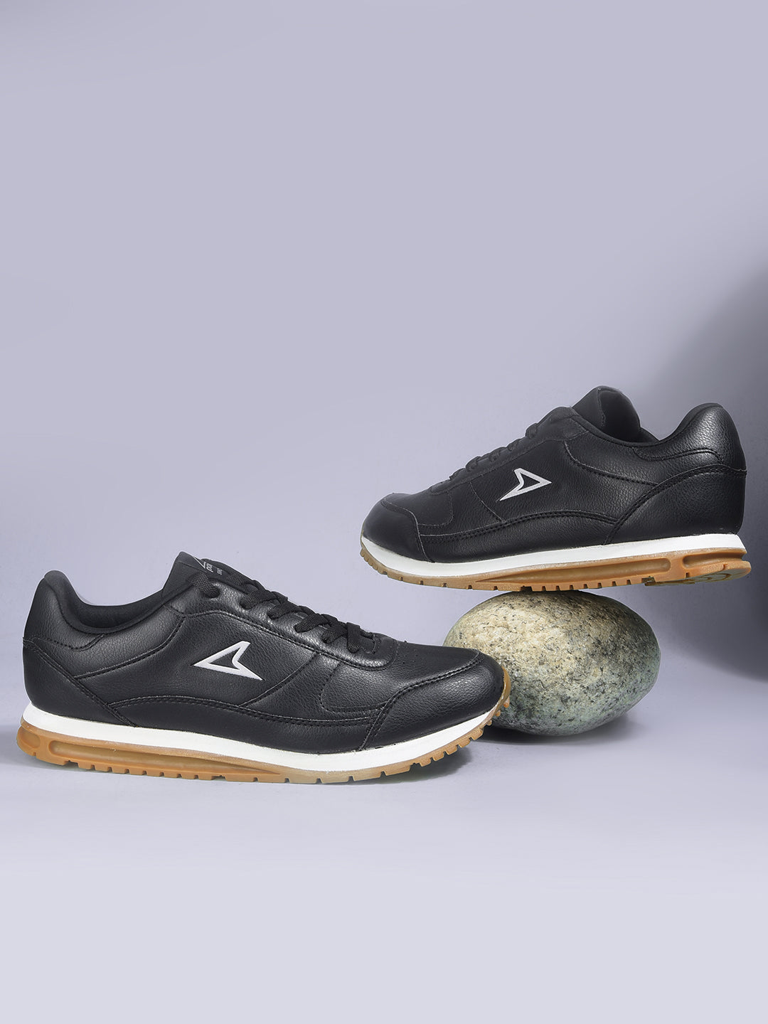 Power Men Black Lace-up Oxford Sports Shoes - Black - View 6