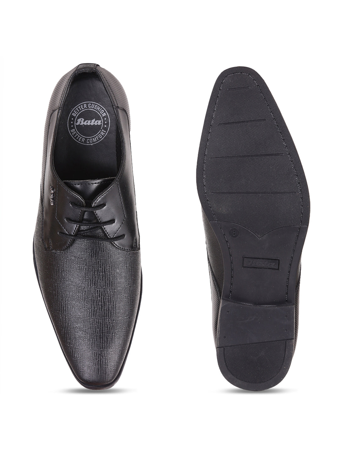 Bata Men Black Formal Lace-up Derby Shoes - Black - View 4