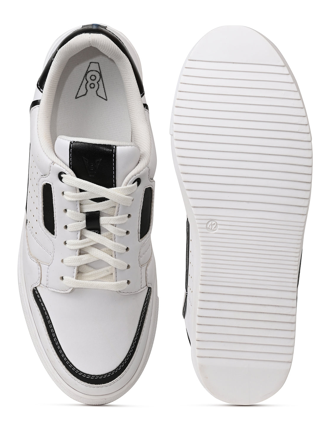 The Aldor White & Black Men Casual Sneaker V8 By Ruosh