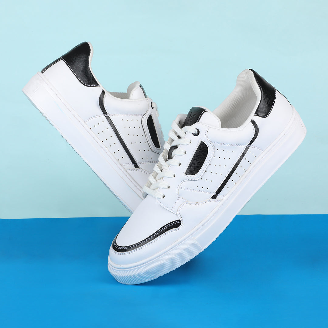 The Aldor White & Black Men Casual Sneaker V8 By Ruosh