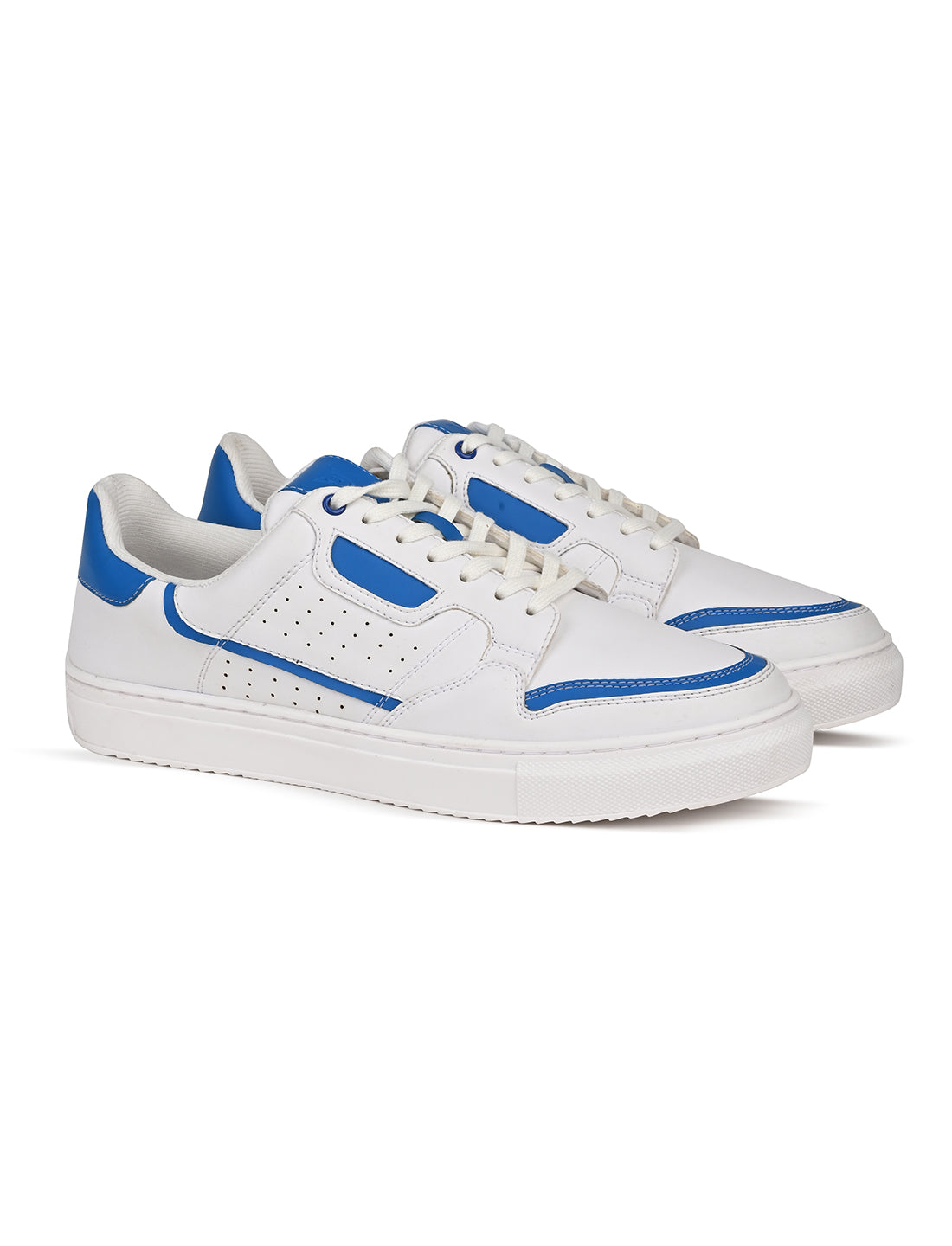 The Aldor White & Blue Men Casual Sneaker V8 By Ruosh