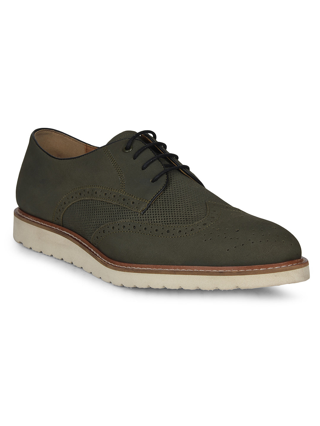 Hush Puppies Men Olive Casual Lace-up Shoes - Olive - View 1