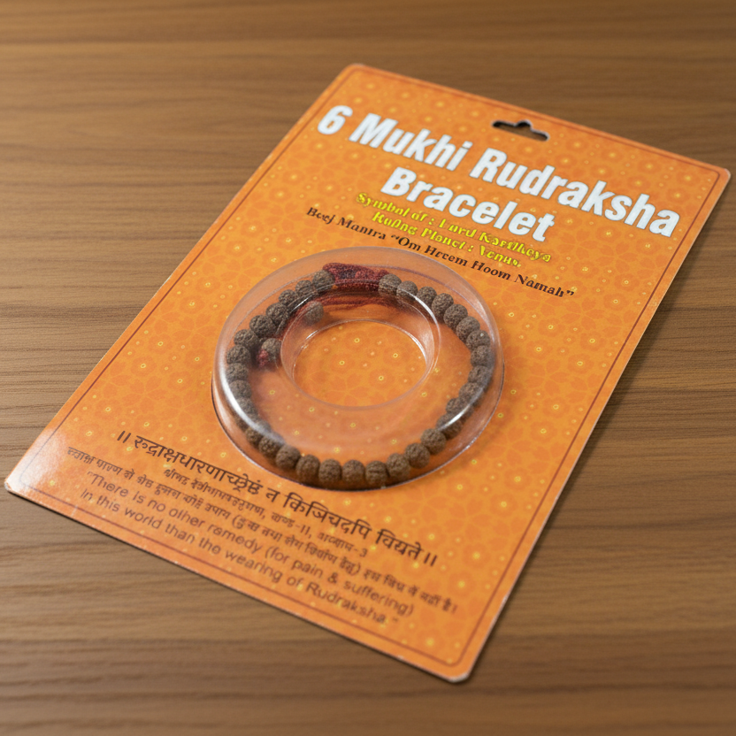 6 Mukhi Rudraksha Bracelet – Sacred Beaded Bracelet for Confidence, Strength & Emotional Balance