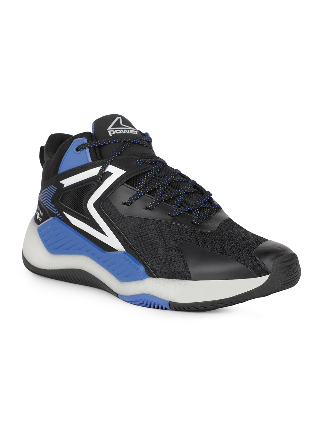 Power Men Black Lace-up Oxford Sports Shoes - Black - View 1