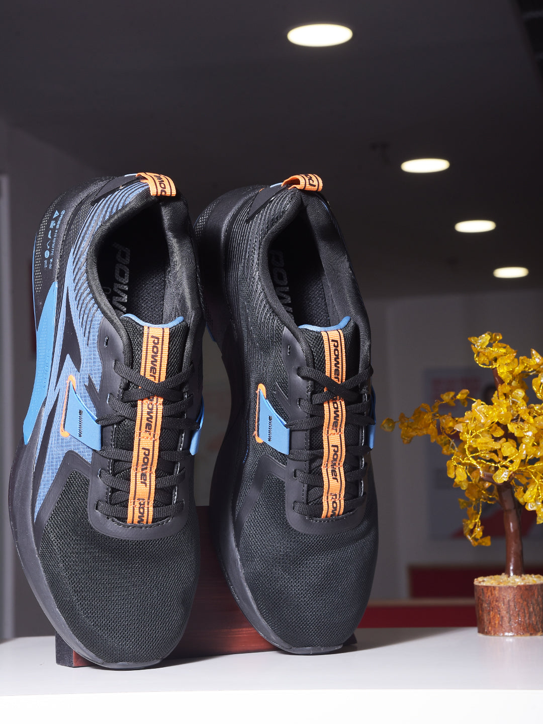 Power Men Black Lace-up Oxford Sports Shoes - Black - View 6