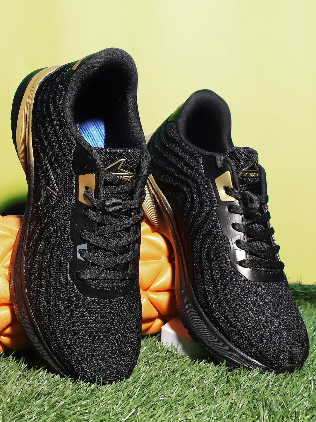 Power Men Black Lace-up Oxford Sports Shoes - Black - View 6