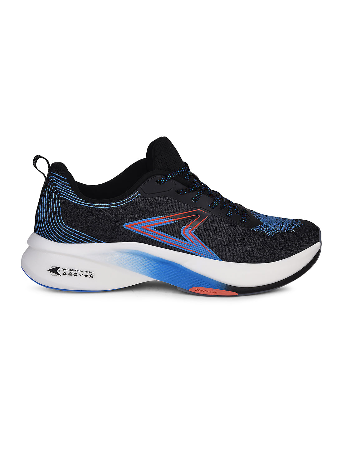 Power Men Black Lace-up Oxford Sports Shoes - Black - View 2