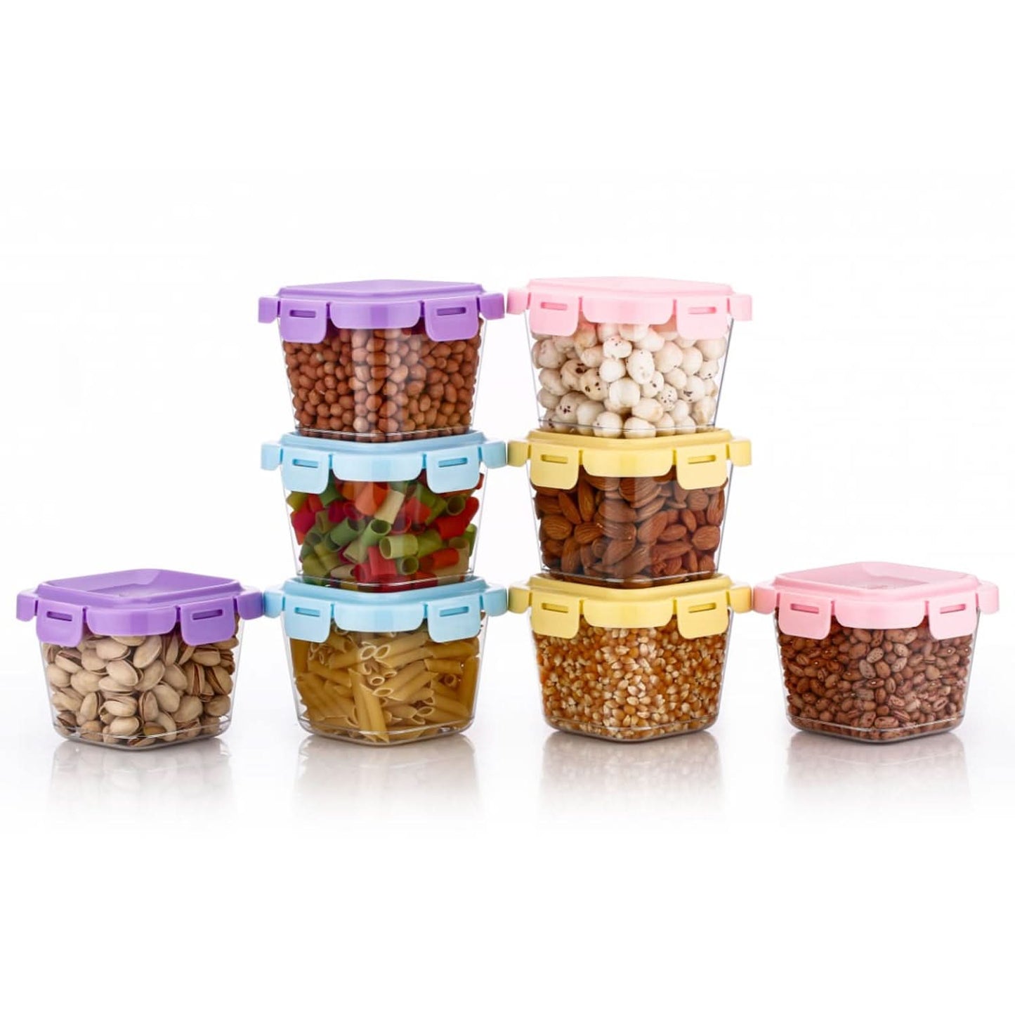 Plastic Food Storage Containers with Lids – 4 Pcs Set (500 ml Each)