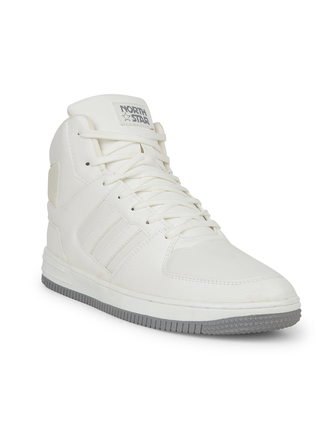 North Star Men White Casual Ankle Length Lace-up Sneakers - White - View 1