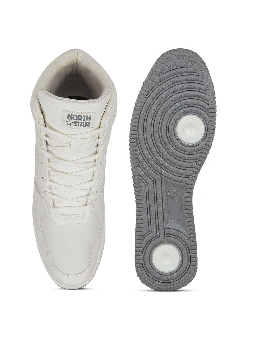 North Star Men White Casual Ankle Length Lace-up Sneakers - White - View 4