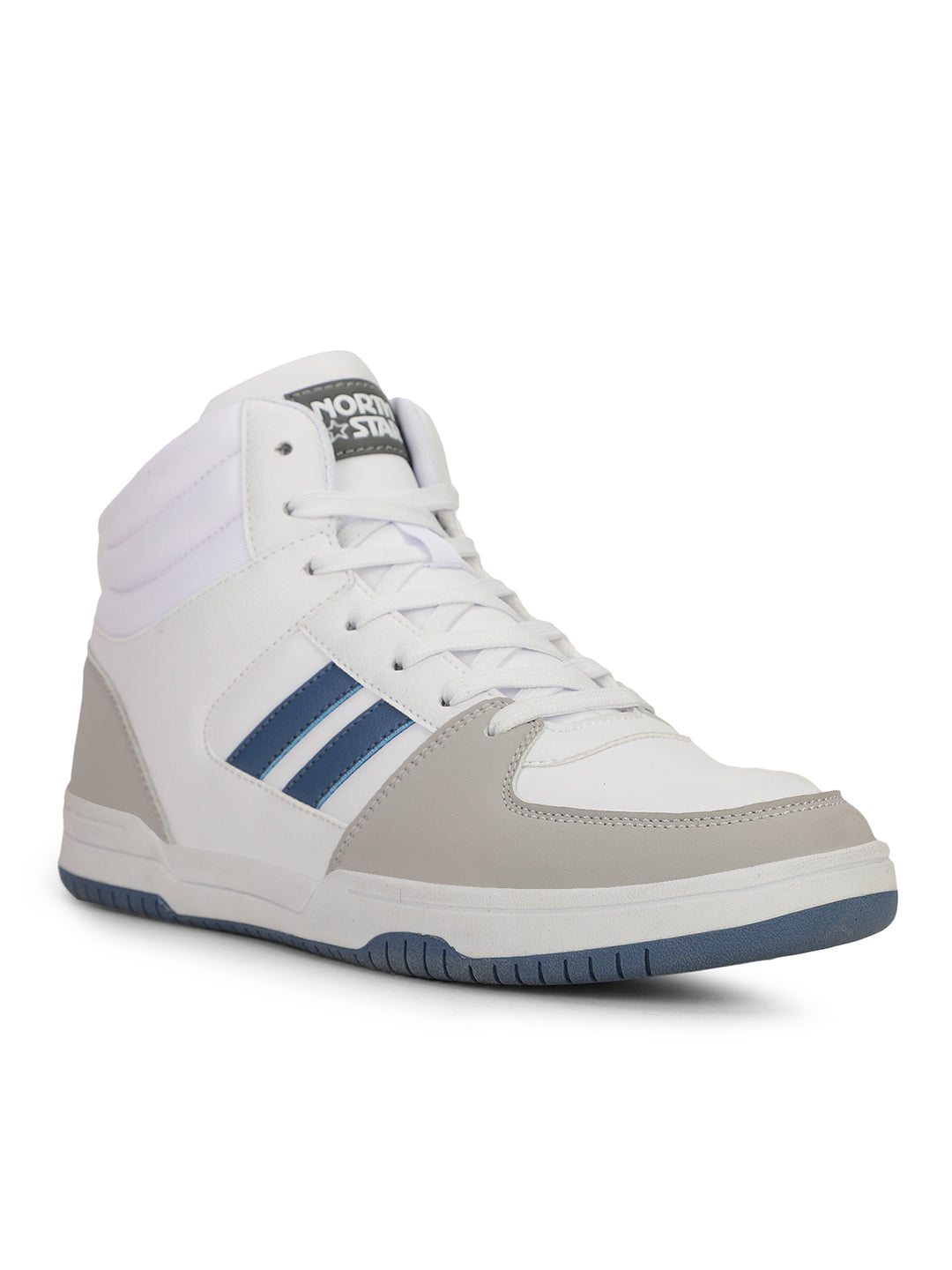 North Star Men White Casual Ankle Length Lace-up Sneakers - White - View 1