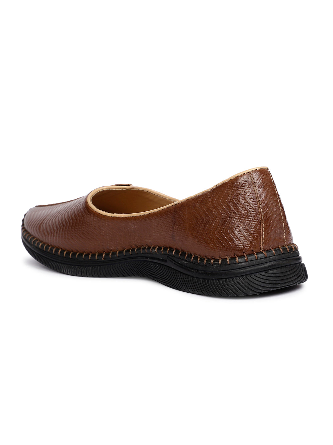 Bata Men's Tan Ethnic Mojaris - Tan