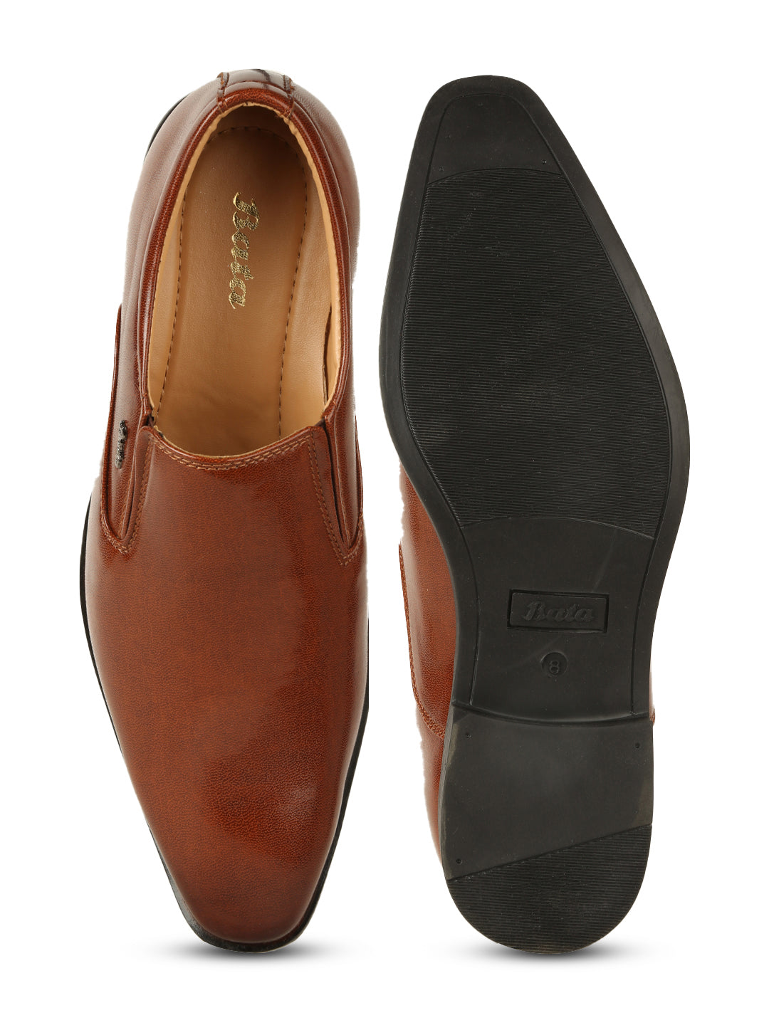 Bata Men Tan Formal Slip-on Shoes - Tan - View 4