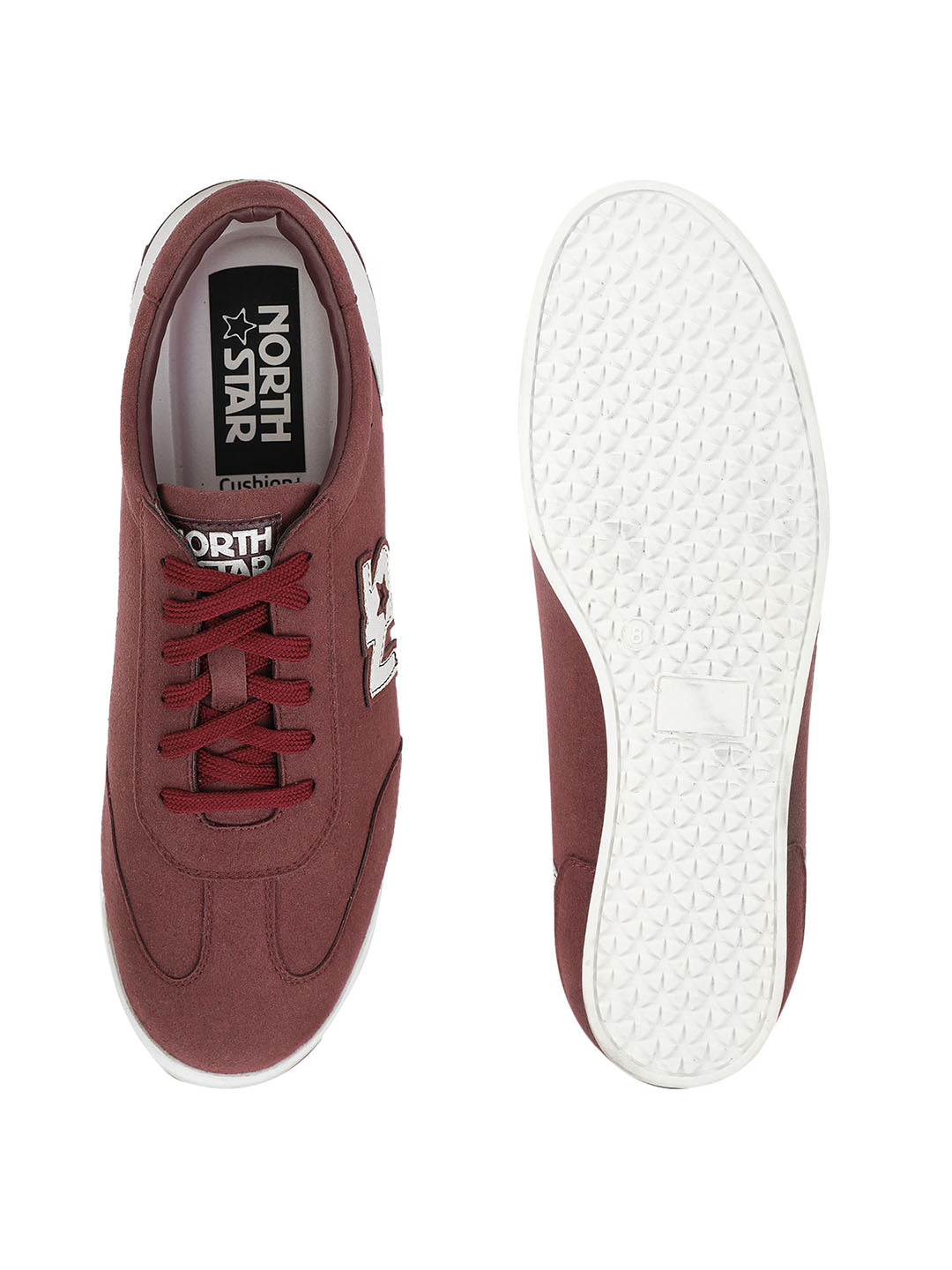 North Star Men's Maroon Casual Lace-up Sneakers - Maroon