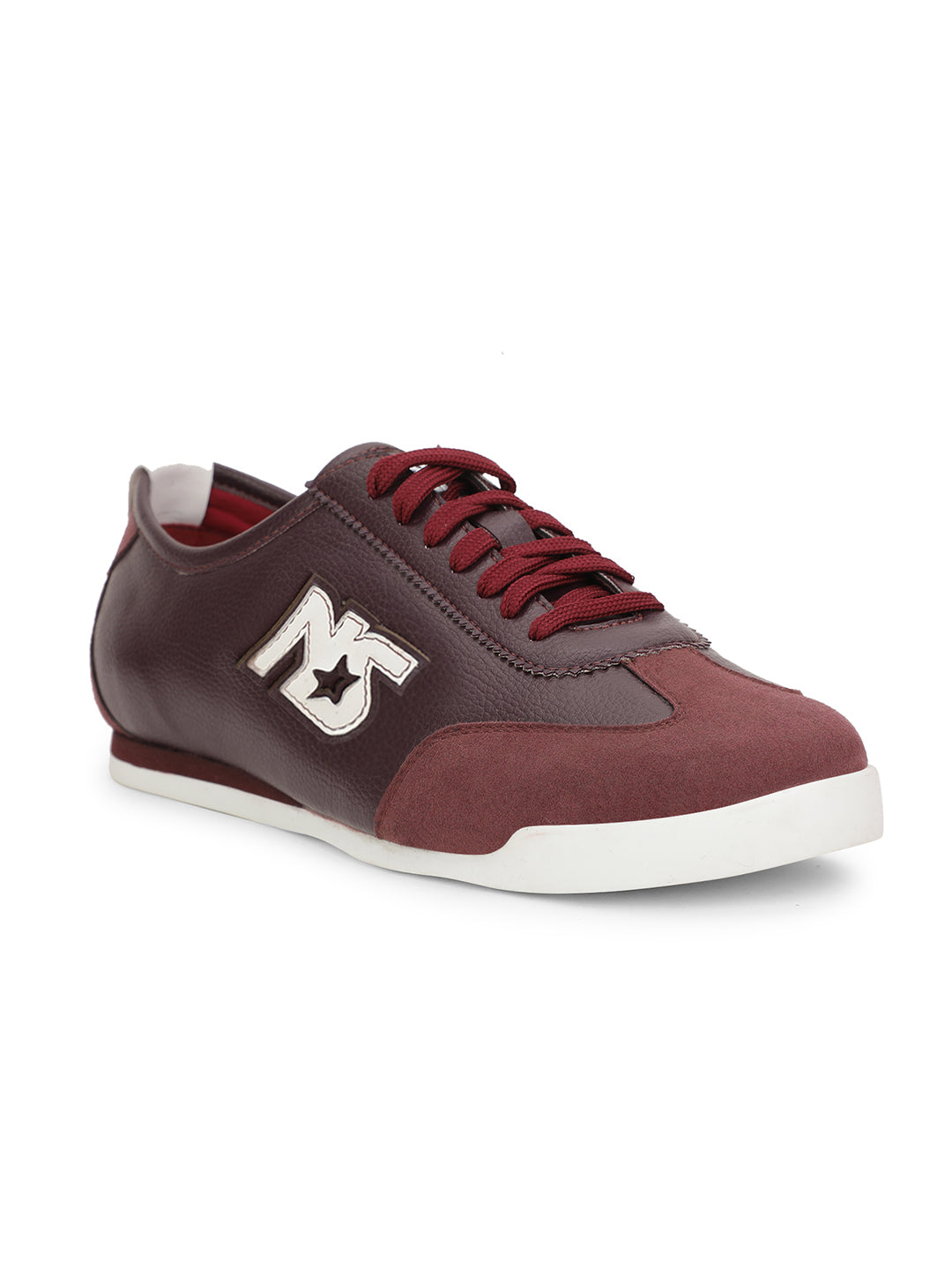 North Star Men's Maroon Casual Lace-up Sneakers - Maroon