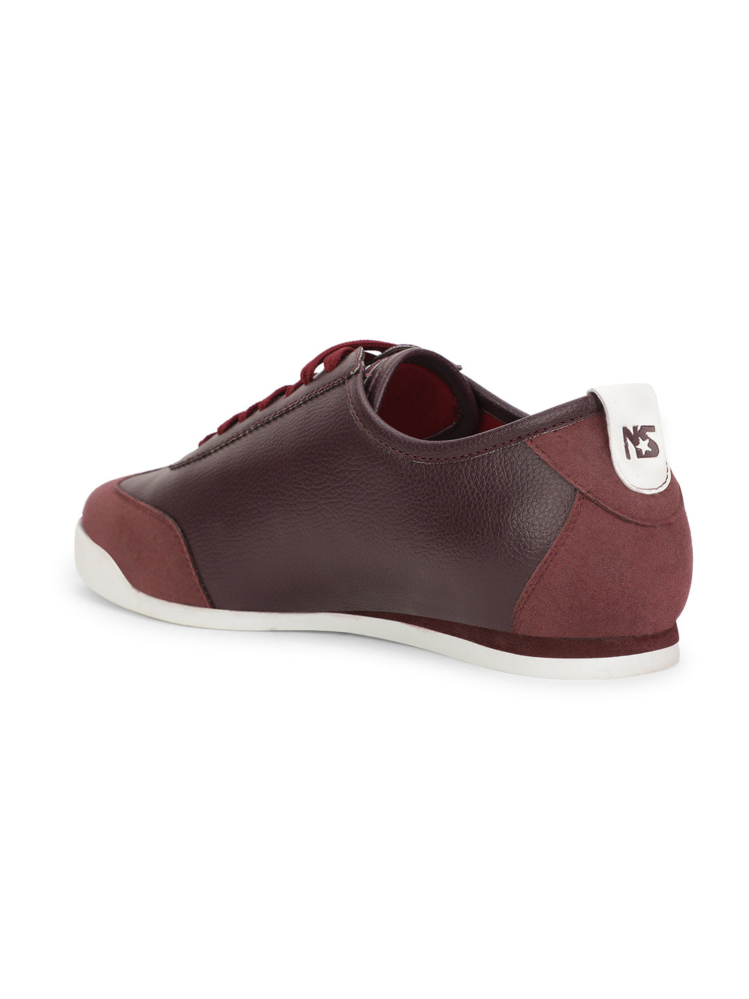 North Star Men's Maroon Casual Lace-up Sneakers - Maroon