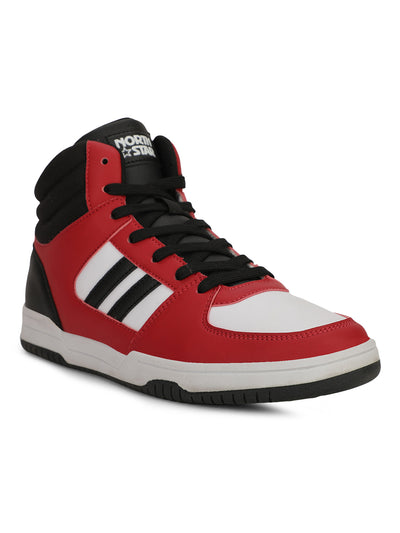 North Star Men Red Casual Ankle Length Lace-up Sneakers - Red - View 1