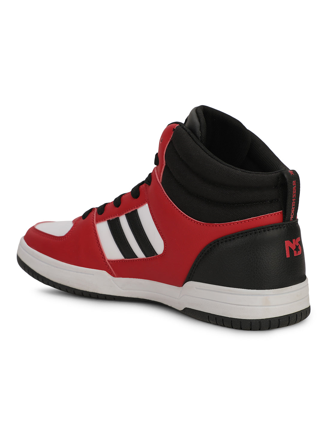 North Star Men Red Casual Ankle Length Lace-up Sneakers - Red - View 3
