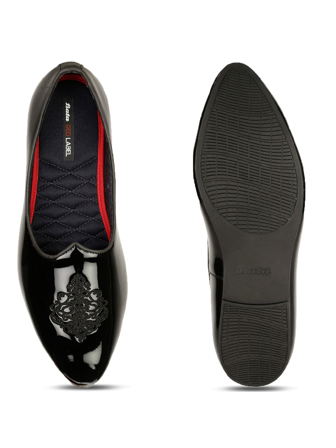 Bata Men Black Traditional Slip-on Mojari - Black - View 4