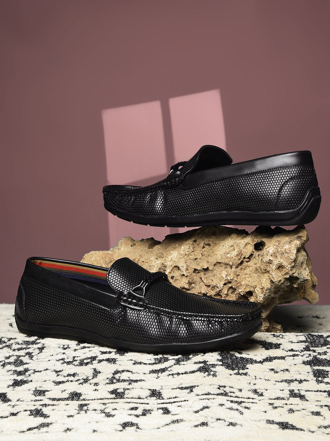 Bata Men's Black Casual Loafers - Black