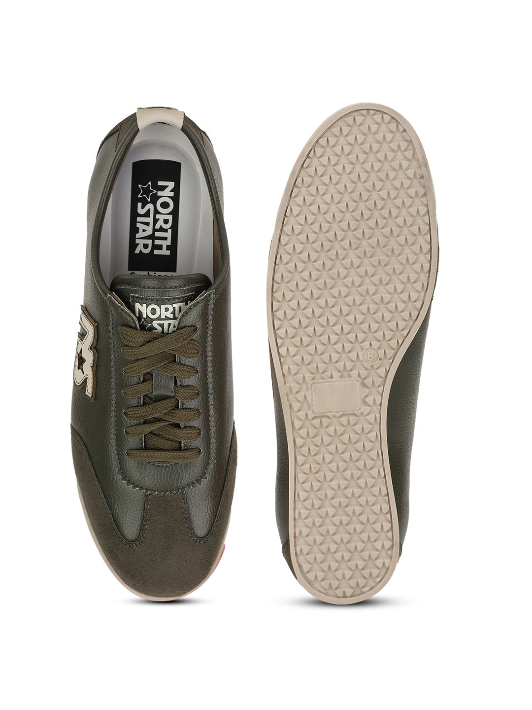 North Star Men's Olive Casual Lace-up Sneakers - Olive