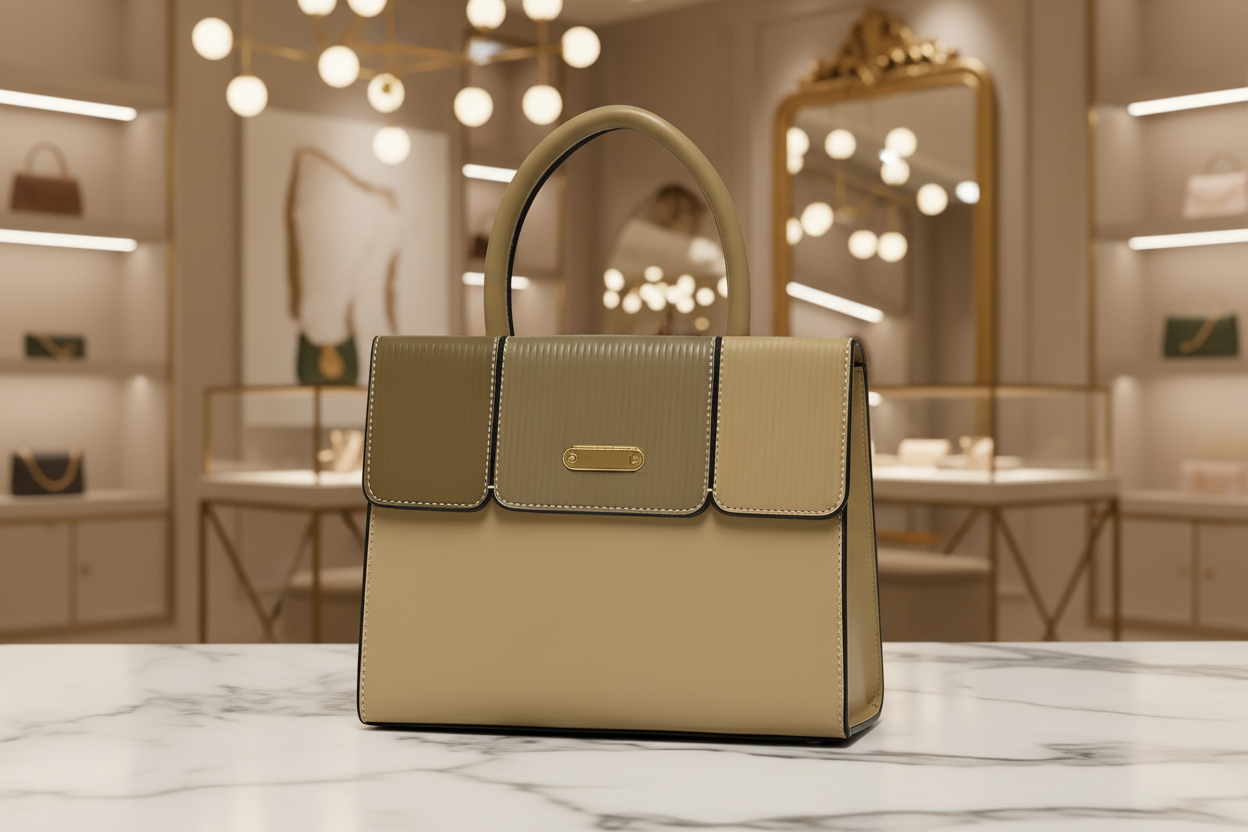 Elegant Striped Flap Top Handle Handbag RAYORA ENTERPRISE