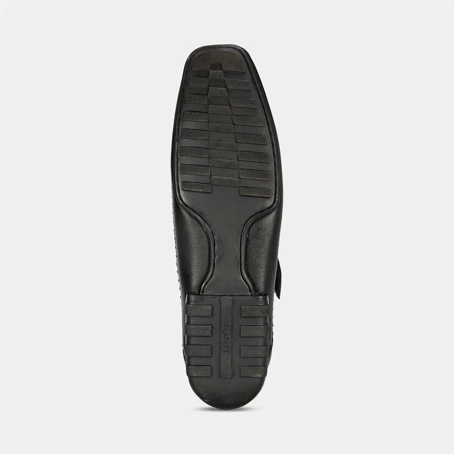 Bata Men's Black Shoe-Style Sandals with Velcro Closure Bata