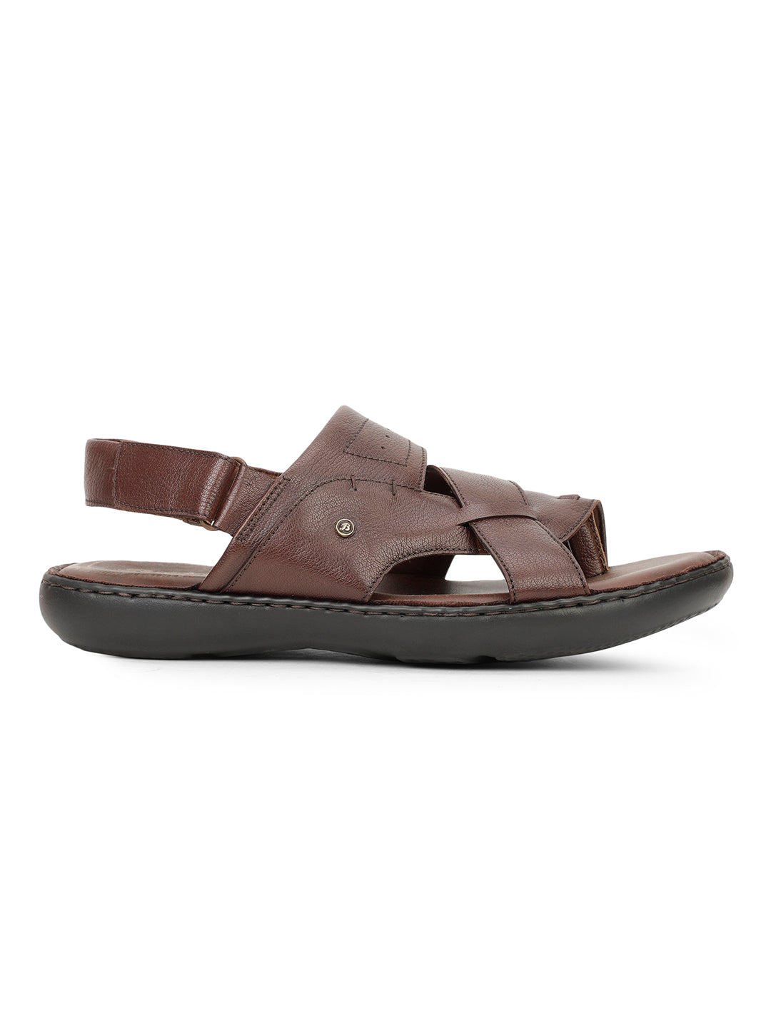 Bata Men Dark Brown Casual Backstrap Sandal - Dark Brown - View 2