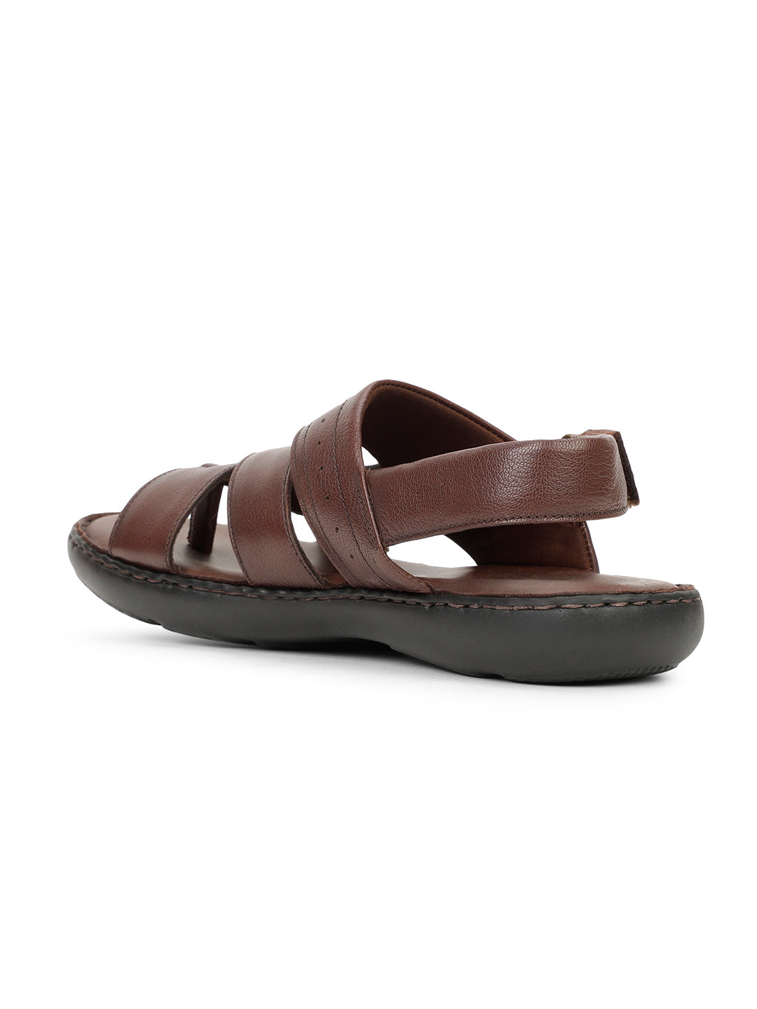 Bata Men Dark Brown Casual Backstrap Sandal - Dark Brown - View 3
