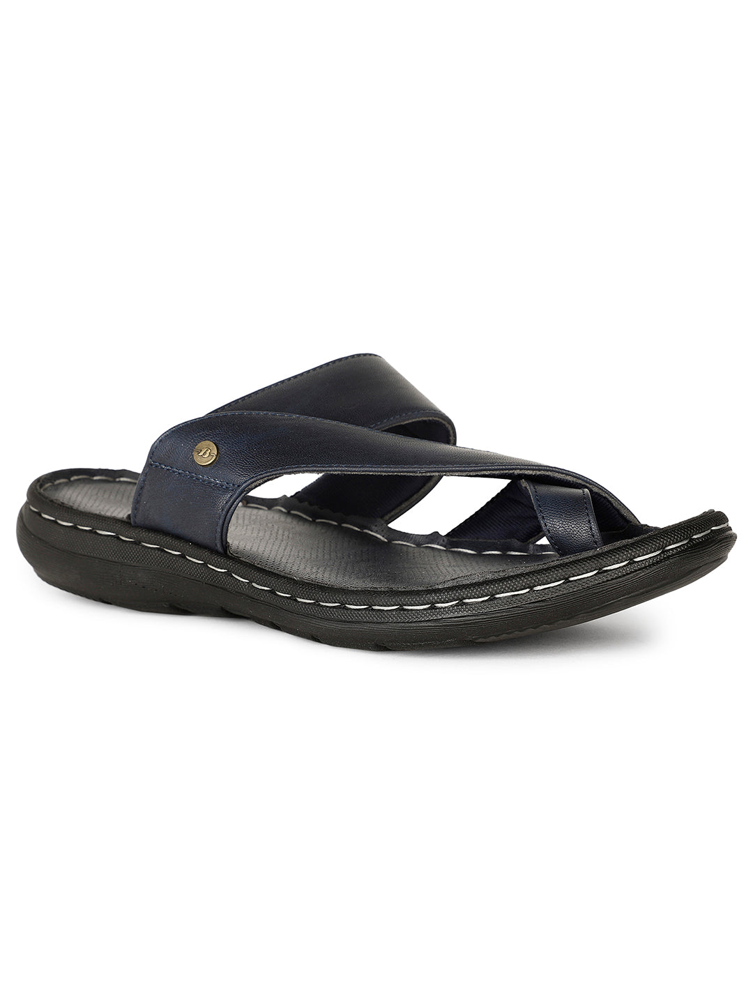 Bata Men Casual Toe Ring Sandal - Navy Blue - View 1
