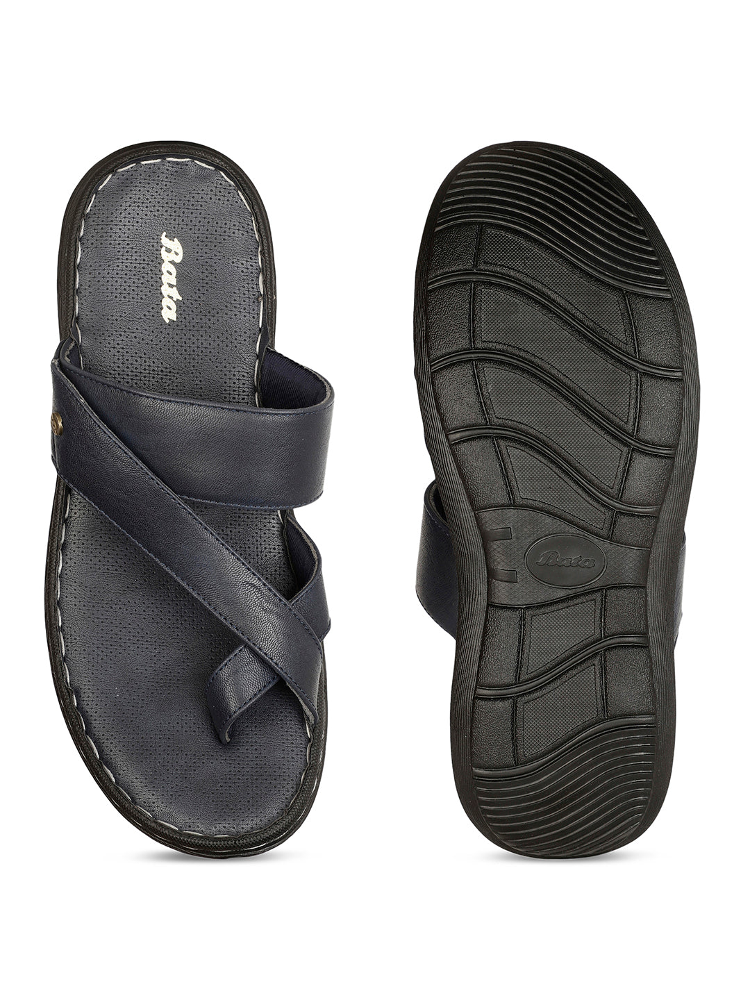 Bata Men Casual Toe Ring Sandal - Navy Blue - View 4