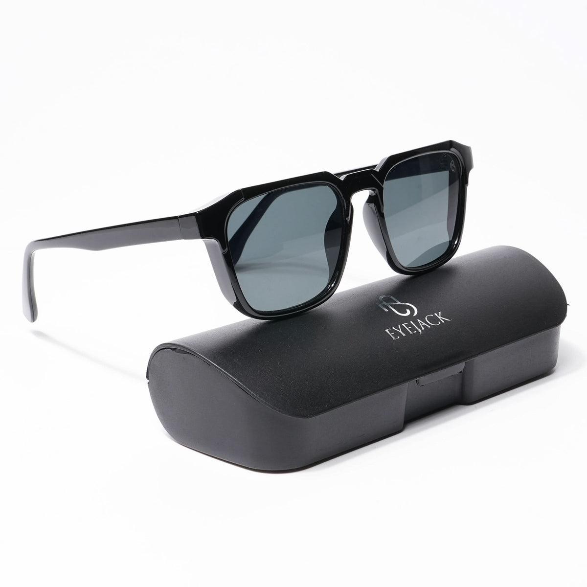 Eyejack Shine Black Square Sunglasses for Men and Women - Style L547 - view 7