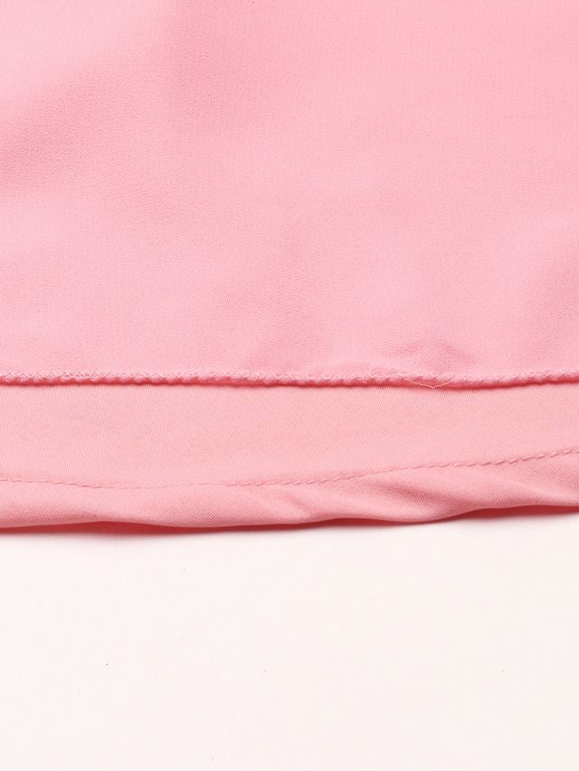 Bollywood Vogue Ready To Wear Pink Embroidered Mini Dress