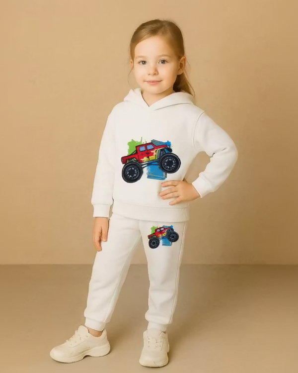 Kids' Two-Piece Space Adventure Set: Astronaut Surfing Rocket Hoodie & Joggers Luck Fashion