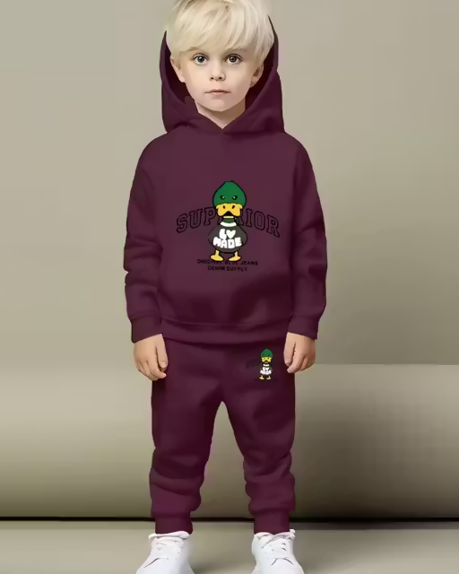 Kids Cotton Blend Winter Wear Top & Bottom Set Luck Fashion