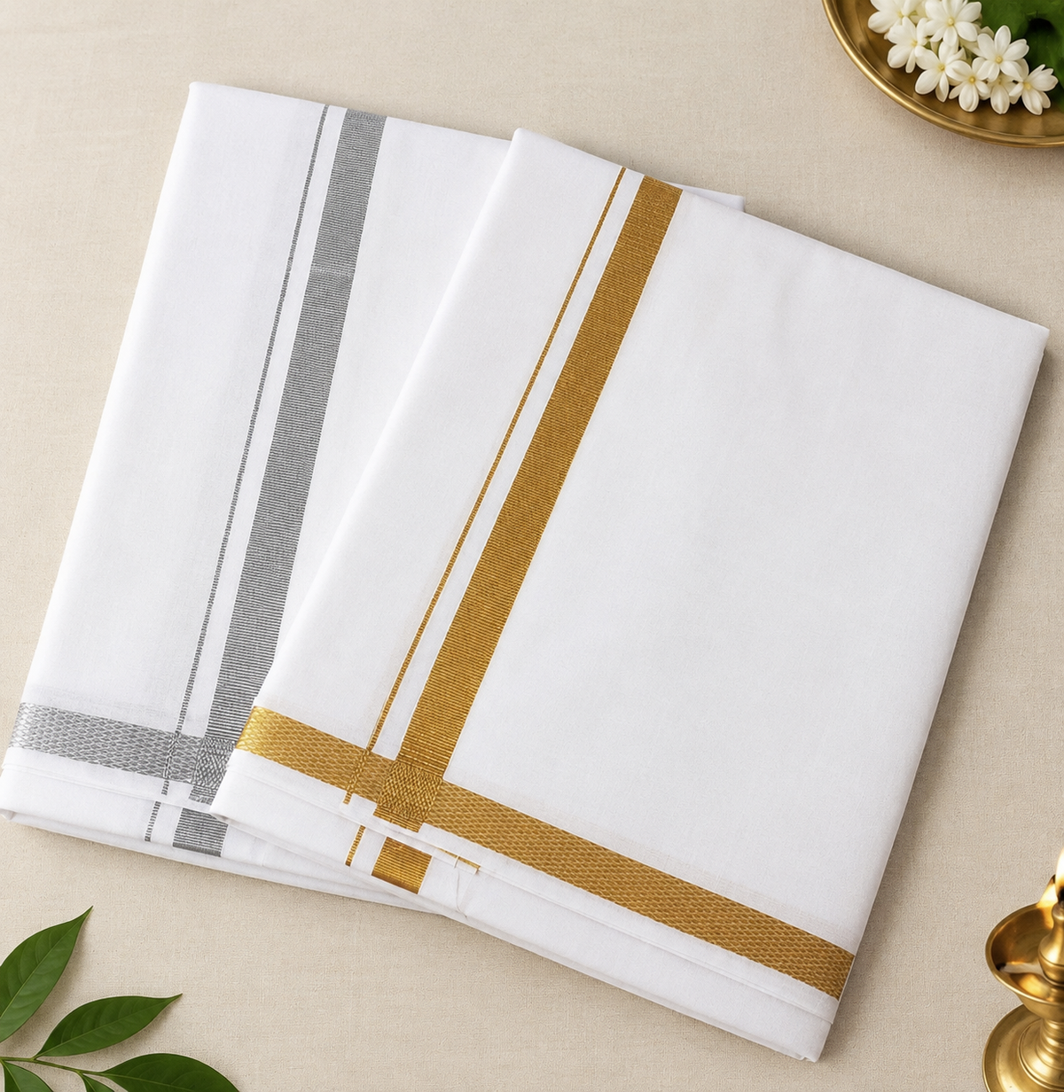 Men’s Traditional Dhoti with Designer Border – 2 Meter VIP Dhoti Style